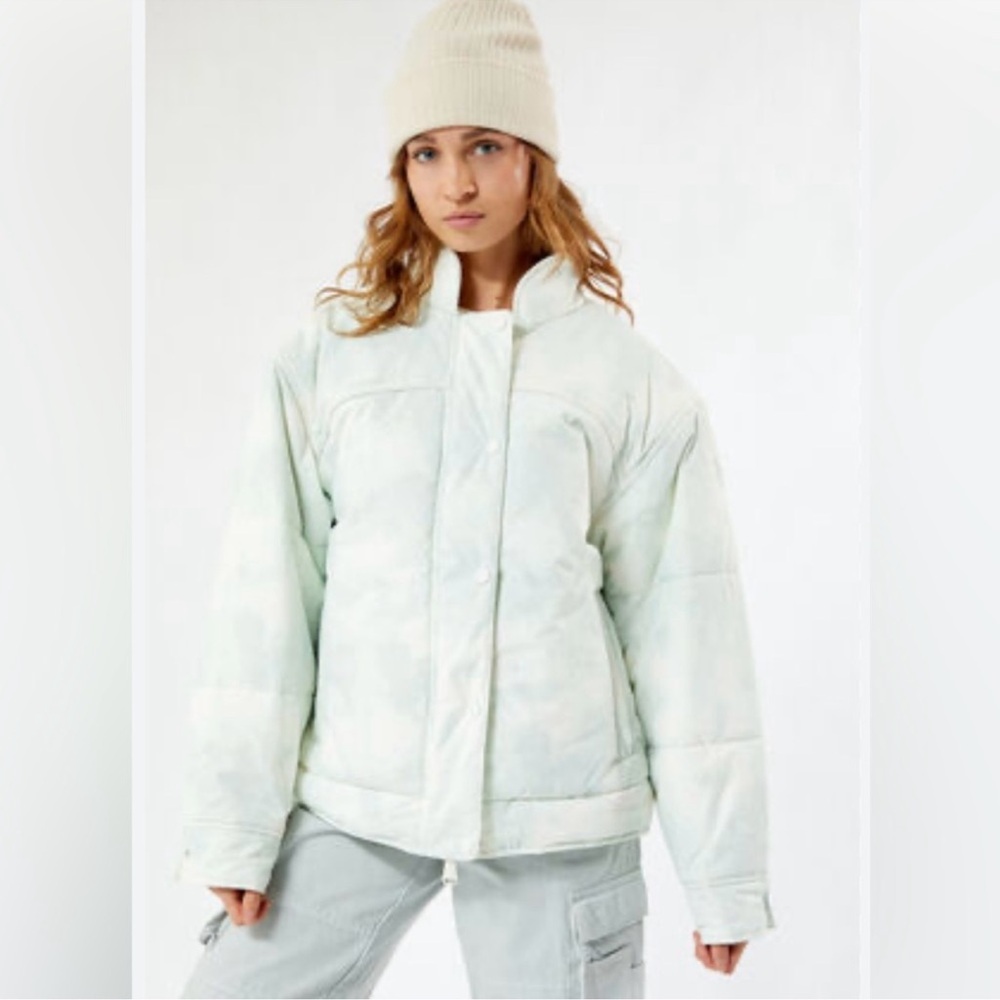 NWT Free People Movement Bunny Slope Printed Puffer Mountain Mist Mint Large